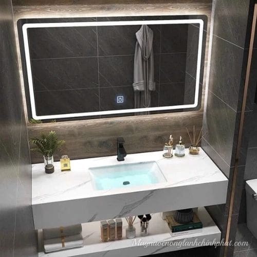 Bàn Đá Lavabo Rửa Mặt Và Trang Điểm Kèm Tủ Kính Led Chinh Phát