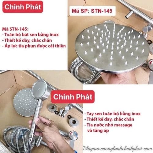 Bộ Sen Cây Tắm Đứng Nóng Lạnh INOX 304 Sentano