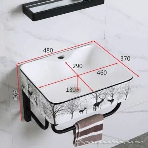 Chậu Rửa Mặt Lavabo Men NANO Trắng Sáng Chống Ố Chống Bám Bẩn