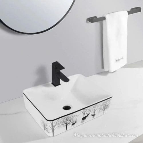 Chậu Rửa Mặt Lavabo Men NANO Trắng Sáng Chống Ố Chống Bám Bẩn
